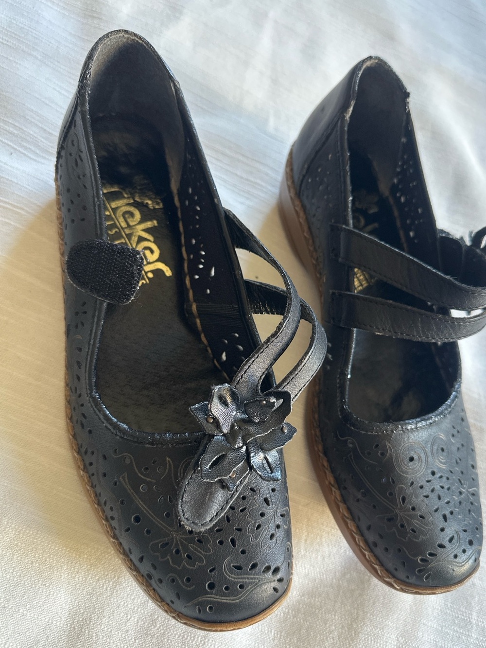 Rieker Antistress Black Leather Mary Jane Shoes | 37 - Picture 9 of 10
